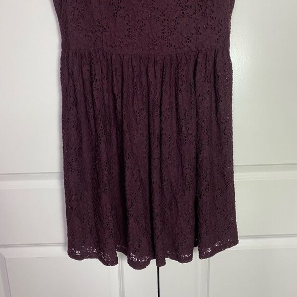 Coldwater Creek Deep Wine Lace Mini Dress Zipper Back, Feminine, Elegant size 16 - Picture 7 of 12